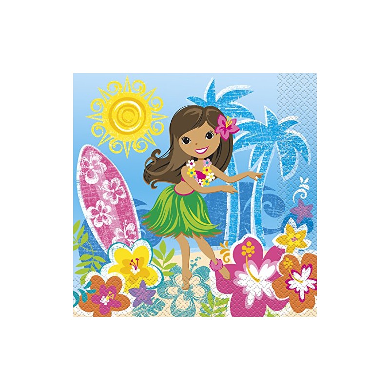 Hula Girl Luau Party-Servietten, 16 Stück