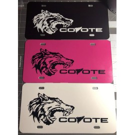 Coyote License Plate Black/white Vinyl