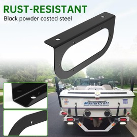 6" Oval Tail Light Mounting Bracket, 3 mm Black Powder Coated Steel, Trailer Light Bracket for 6" Oval Taillights On Truck Trailer RV Grommet Flush Mount