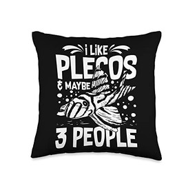 Plecostomus Pleco Fish Aquarium Food Tank Zebra Cave Throw Pillow, 16x16, Multicolor