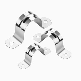 huruirui Diameter 2-3/8 inch/60 mm Pipe Clamp, 304 Stainless Steel U-Pipe Clamps, Connection Ring, Hose Clamp, Card, Riding Card, Saddle Card, Hose Closure, Robust and Durable Pipe Clamp, Pack of 10