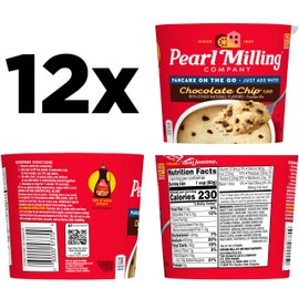 Pearl Milling Company Pancake Cups, Chocolate Chip, 2.11oz Cups (12 Pack)