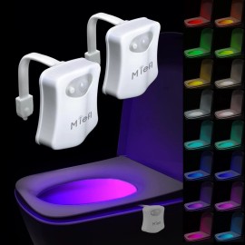 N/A Toilet Light Motion Sensor 16 Colors Changing LED Glow Bowl Inside Toilet 2 Pack