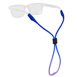 Chums Slim Retainer - Adjustable Eyewear Keeper - Thin Silicone Safety Eyewear Retainer for Women & Men (Cobalt/Periwinkle)