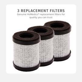 Homedics TotalClean 3-in-1 HEPA-Type Air Purifier Filter Replacement, Works with Homedics AP-P60-BK and AP-P60-WT Portable Air Purifiers, Captures Microscopic Airborne Particles, 3-Pack