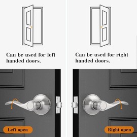 Probrico 2 Pack Door Levers Brushed Nickel Passage Door Handles Wave Style Keyless Door Handles Closet Hallway Interior Door Handles