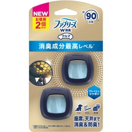 Febreze Air Freshener for Cars, Easy Clip, Highest Level of Deodorizing Ingredients, Fresh Shabon, 0.8 fl oz (2.2 ml) x 2