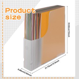 Jutom 12 Pcs Vertical Scrapbook Paper Holder Frosted Scrapbook Storage Organizer 12x12 Paper Storage Organizer Foldable Scrapbook Paper Storage for Cardstock Vinyl Paper Craft Paper File