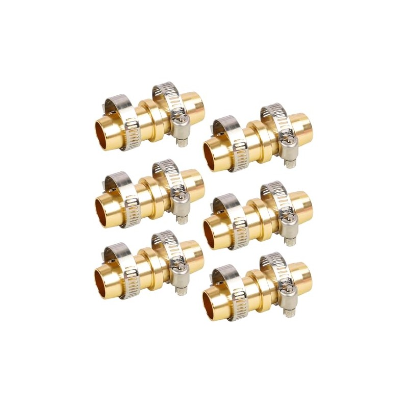 Garden Hose Repair Kit - 6 Pack Connectors with Clamps
