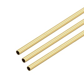 VictorsHome Brass Round Tube, 4mm OD 0.2mm Wall Thickness 300mm Length Metal Seamless Straight Tubing for DIY Crafts Model 3pcs