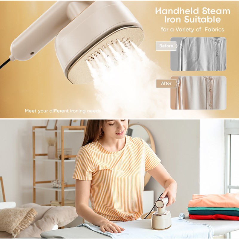 Travel Steamer for Clothes Portable Handheld Steaming Iron 2-In-1 Garment