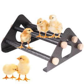 Baby Chick Perch, All Metal Durable Chicken Roosting Bars for coop and brooder, Training Perches for Mini Chicks, Easy to Assemble and Clean, Fun Toys for Chick (Carbon Coating, Metal Bars)