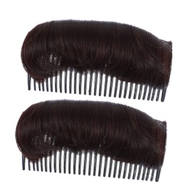 Ipetboom 2pcs Hair Styling Insert Comb Donut Ponytail Accessories for Volume and Height for Weddings Parties and Daily Use Black Dark Brown