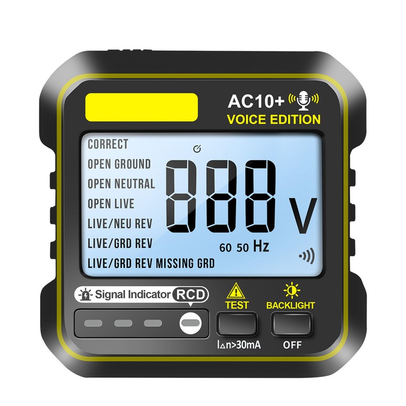 Socket Tester 10A 16A Universal Outlet Detector LCD Backlit Display