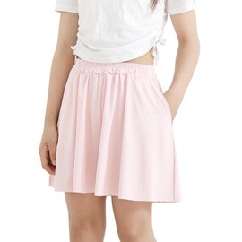 Hyiideong Girls Pull On Shorts Quick Dry Flowy Shorts with Pockets Elastic Athletic Skorts for Fitness Running Cheer Sports Pink 160(13-14 Years)