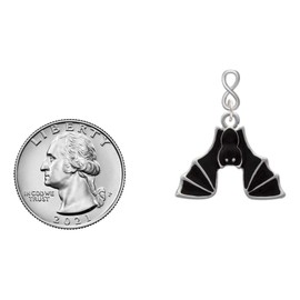 Delight Jewelry Silvertone Hanging Bat Silvertone Infinity Post Earrings