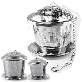 Loose Leaf Tea Infuser (Set of 2) Ultra Fine Tea Strainer for Loose Leaf Tea Filter Tea Ball infusers for Loose Tea with Hook -Stainless Steel Tea Steeper for a Superior Brewing,