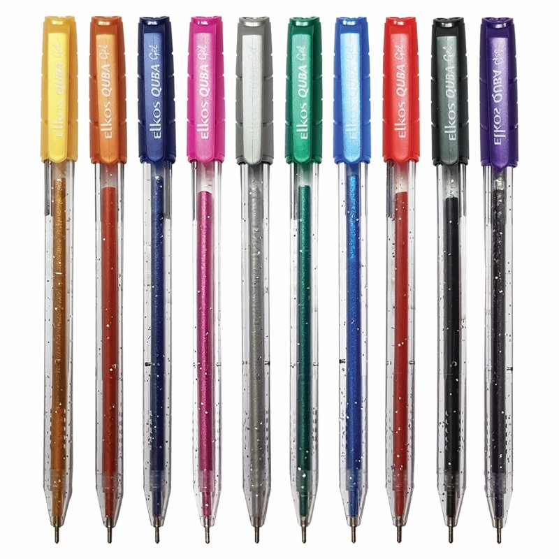 iQUBA Glitter Gel Pens, MULTICOLOUR, Medium Point (1.0mm), Pack of