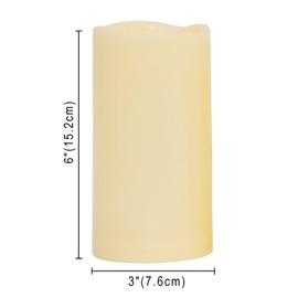 CANDLE CHOICE Waterproof Outdoor Battery Operated Flameless Candles with Timer Realistic Flickering Plastic Fake Electric LED Pillar Lights for Lantern Wedding Christmas Decorations 3x6 Inches 2 Pack | CANDLE CHOICE