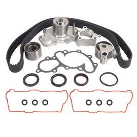MOCA Timing Belt Kit with Water Pump & MPLUS Valve Cover Gasket Set Compatible for Toyota 4Runner 96-02 & for Toyota T100 95-98 & for Toyota Tacoma 95-04 & for Toyota Tundra 00-04 3.4L 5VZFE