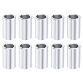 HiPicco Aluminum Spacers 1/4" Bore x 3/8" OD x 3/8" Length Unthreaded Standoff Bushing Plain Finish Round Metal Spacer, Fits Screws Bolts Rods 1/4" or M6, Oxidized Finished 10 Pack