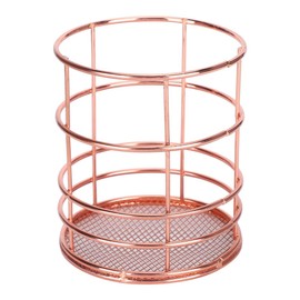 Portalápices de Escritorio de Metal 2 Piezas, Soporte de Marcador de Taza de Bolígrafo de Oro Rosa, Organizador de Bolígrafo de Malla Metálica, Accesorios de Escritorio