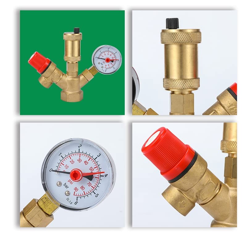 DN25 Brass Boiler Valve, 3-6Bar Adjustable Relief Valve Pressure Regulator