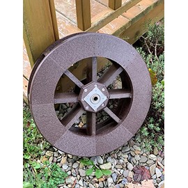 Amish-Made Small Round Chocolate Brown Poly Decorative Water Wheel