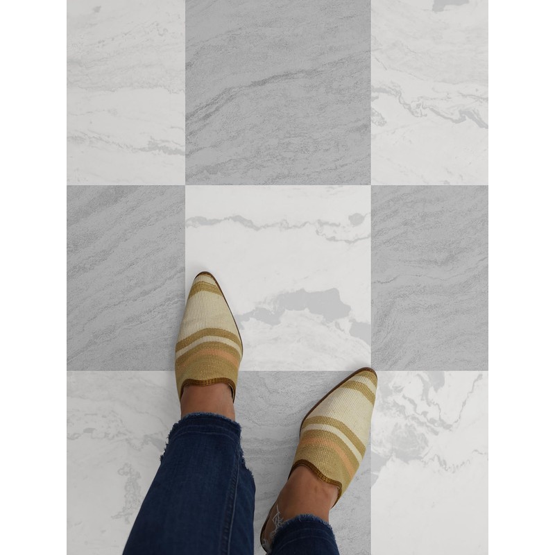 FloorPops 12-in by 12-in Langley Grey Peel and Stick Floor