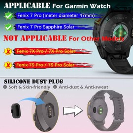 MTHGH Protector de visualización para Garmin Fenix 7Pro / 7Pro Solar Smartwatch [4 piezas] + tapones antipolvo, 5 piezas, vidrio templado 9H, dureza antiarañazos, película sin burbujas, cubierta