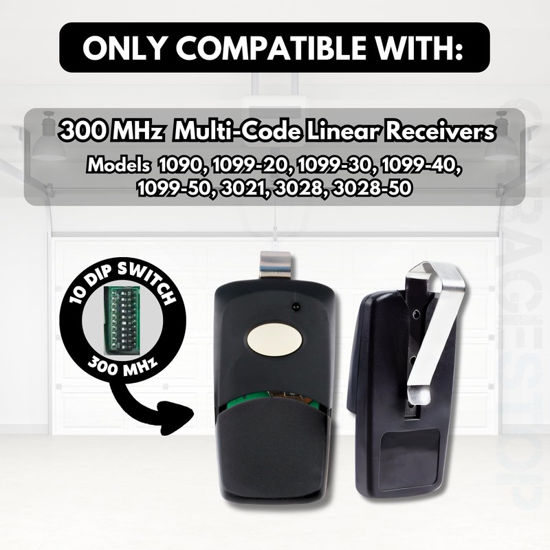 2X Garage Door Opener Remote for Linear Multi-Code 3089 308911