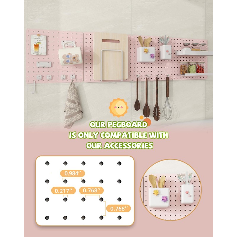 Soubeoii Metal Pegboard Combination Kit — 4 Carbon Steel Pegboards