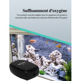 boxtech Aquarium Air Pump, Powerful Oxygen Pump Kit, Easy Outlet for Aquariums, with Air Hose, Bubble Stone, Check Valve (2W)
