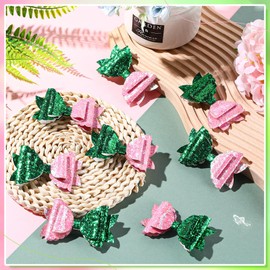 Huquary 8 Pcs Witch Hair Accessories Pink and Green Bow Hair Clips Cute Bows Headband for Witch Princess Birthday Party Favors Outfit Gifts
