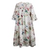 LA CERA Women’s Cotton Caftan Dress, Floral Hummingbird Print, Rounded