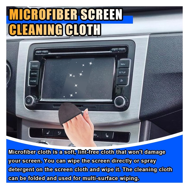Triangle Car Touch Screen Cleaner Cloth, Microfiber Cleaning Pad Car
