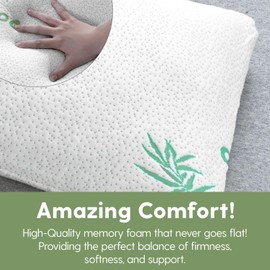 Golden Linens LLC Hotel Quality Shredded Memory Foam Pillow with Removable Cover with Zipper (Body pillow 16" X 48")