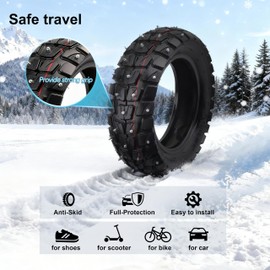 Felixstory 100pcs Snow Tire Screw in Tire Studs, Wheel Tire Spikes with Installation Tool Anti-Slip/Anti-ice for Car/Tractor/ATV/UTV/Farm/Electric Scooter/Mining and Heavy Equipment, 4mm(W) X 12mm(L)