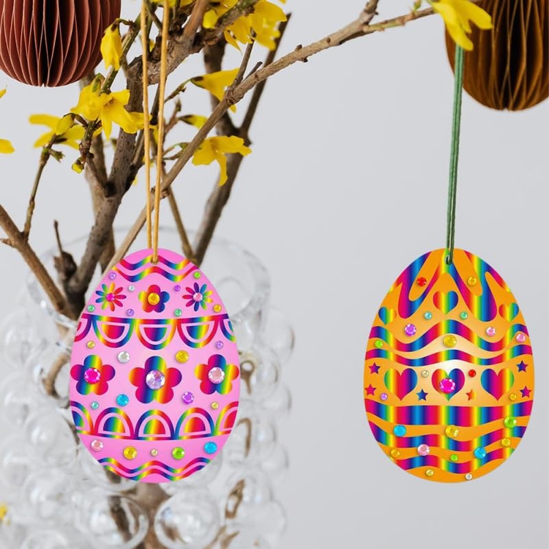 Healifty Easter Scraper Set with 8 Easter Eggs Creative Craft