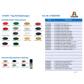 Italeri 1/9 WW.II German Kubelwagen Type82 Plastic Model kit IT7405, Camo