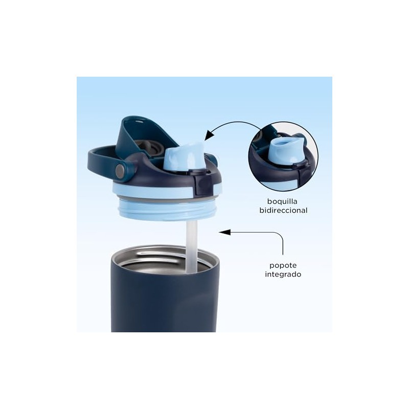 VIORA Termo de Acero Inoxidable Flow, Capacidad de 887 ml