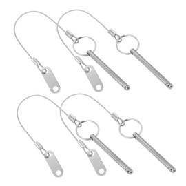 BIUDECO 4pcs Carbon Steel Quick Release Pins with Lanyard Automatic Reset Locking Cotter Pin for Boat Canopy Bimini Tops and Vehicle Equipment