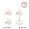 K.D.J. Brand Plastic Furniture Glides with Round Nails, Pack of
