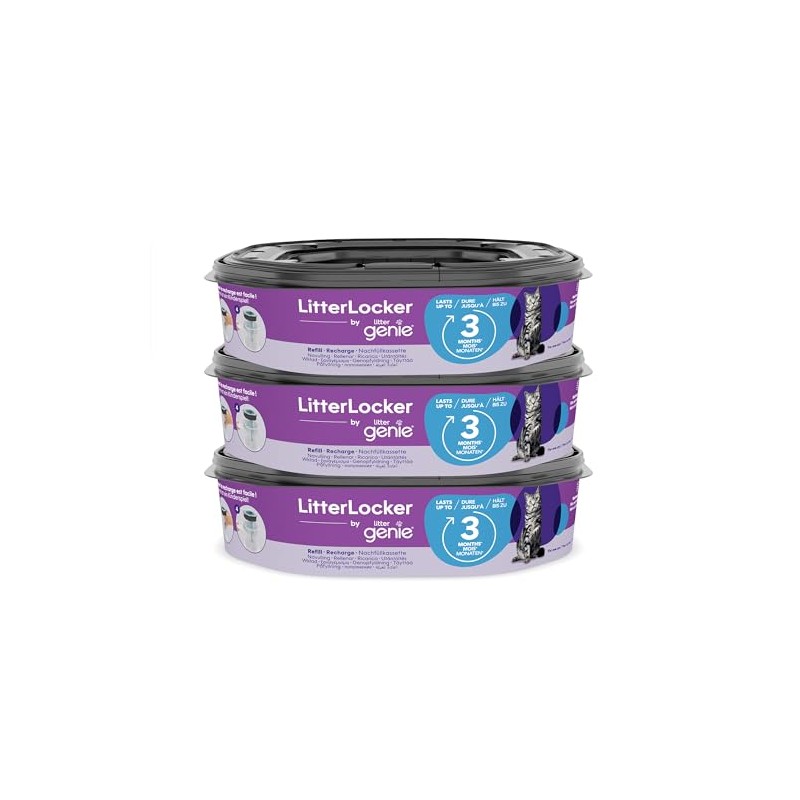 Litter Genie LitterLocker by, Pack of 3 XL Refill Cassette,