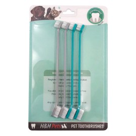 H&H Pets Dog Toothbrushes from Large to Small Best Professional Dog Cat Bristle Toothbrush Double Sided Dog Brush, Dog Accessories, Puppy Supplies - Dual Head (Small/Large)