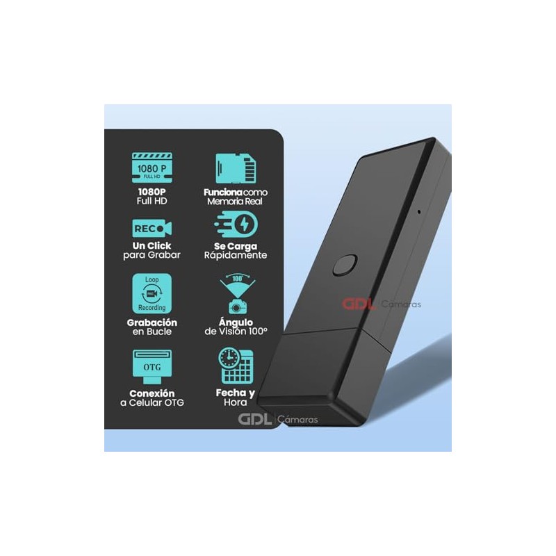 Camara Espia Memoria Flash USB, Grabacion 1080P HD, Camara Oculta
