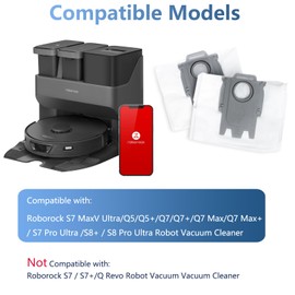 14 Pack Replacement Dust Bag for Roborock S8, S8 Pro Ultra, S7 MaxV Ultra, S7 Pro Ultra, Q7, Q7 Max, Q5, Q5 Pro, Q8 Max, Self-Emptying Dock, 3L Large Capacity Diposable Bag Accessories Set