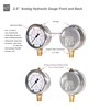 XZT 2.5" Analog Hydraulic Pressure Gauge,Pressure Manometer, Vacuum Pressure Gauge