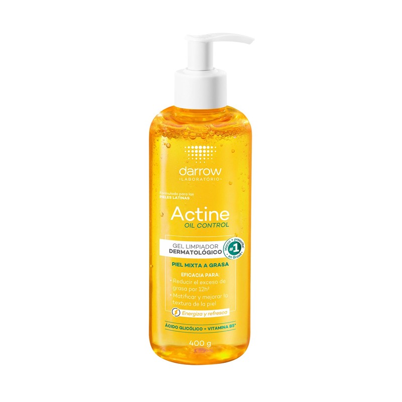 DARROW, Actine Oil Control Gel Limpiador Dermatológico, Piel Mixta a