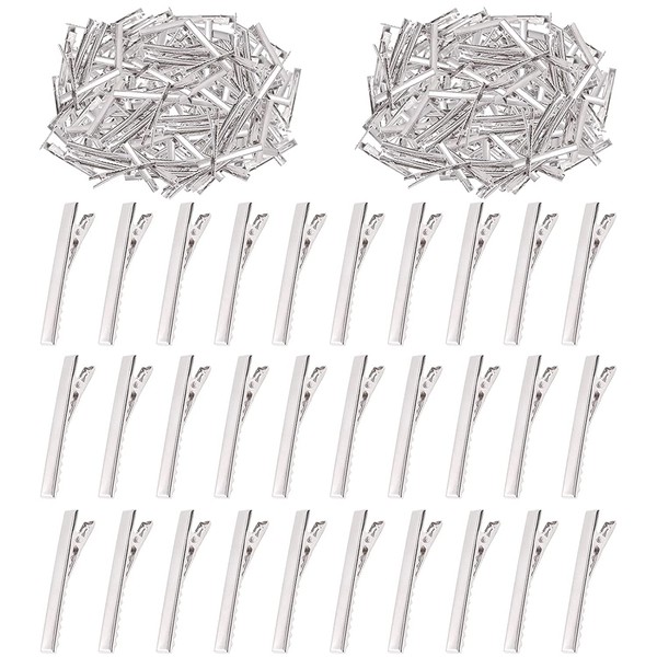 Swpeet 200Pcs 2.2inch - 5.6cm Alligator Hair Clips Kit, Perfect for Metal Duck Bill Hair Clips Flat Top Single Prong Hairpins for Hair Styling DIY Accessories (2.2 Inch)